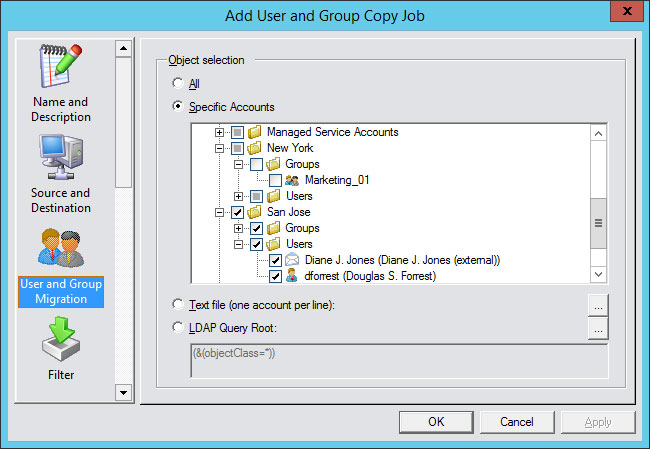 Select Objects To Migrate in High Resolution