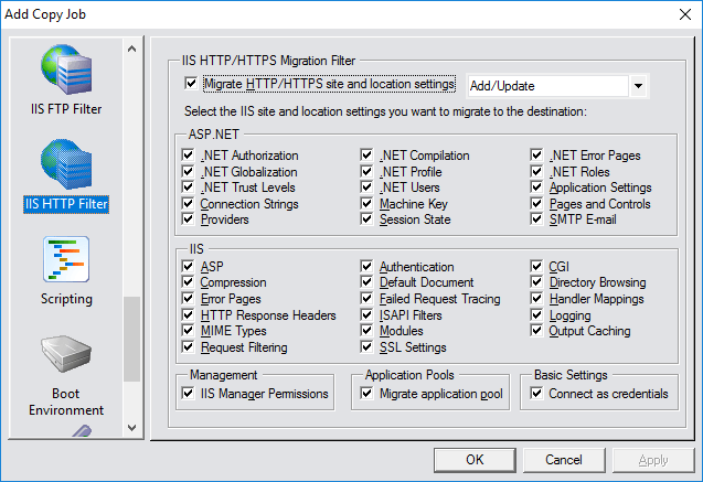 CopyRight2 IIS HTTP(S) Site Settings