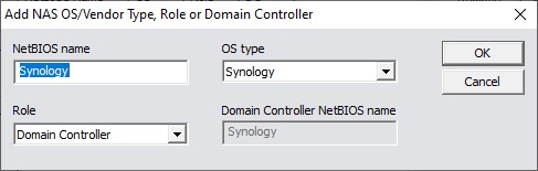 Add Synology as Domain Controller Dialog